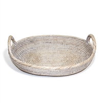 Oval Tray with Loop Handles - WW 16x13x2.5(5)'H