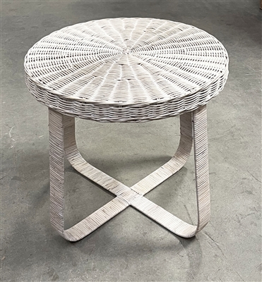 Beatnik Round Rattan Table w/ Metal Base 20x18'H  WW