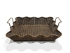 Large Scalloped Tray Antique Brown 23.75 x 17 x 5" (Bottom 20 x 13.5)