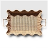 Large Scalloped Tray Natural Matte Finish 23.75 x 17 x 5" (Bottom 20 x 13.5)