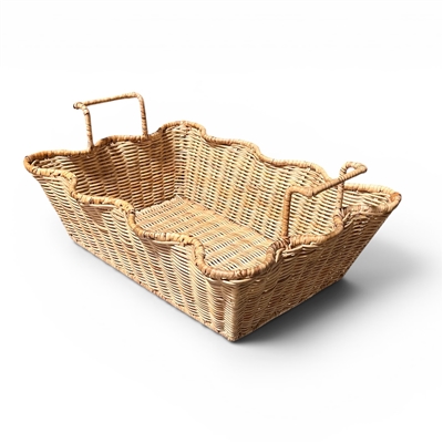 Small Scalloped Tray Natural Matte 17x 12x 4.75 ( bottom 13.5 x 8.25)