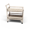 Rattan Bar Cart White Wash Finish 30" x 17.5" x 32"H on casters