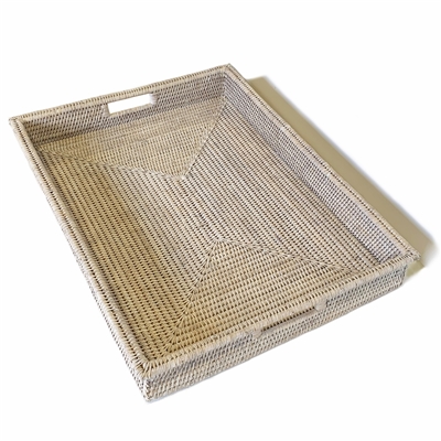 Rectangular Shallow Tray  w/ Handle  - WW 26x19x3"H ..