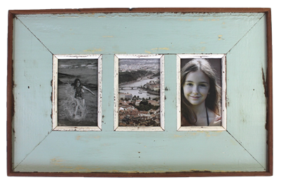 Frame RW Plain Wide Board 3-pic (4x6") Pale Blue/Green Rustick - 21x13" ..