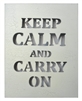 Wall Panel Word Cut Out "Keep Calm ..." White Cracked 14x16" ..