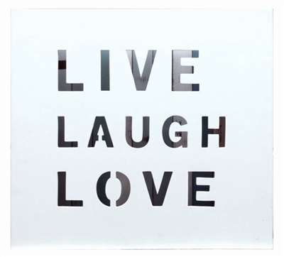 Wall Panel Word "Live Laugh Love" Stripe  16x14.5x1.5"..