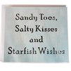 Wall Shadow Panel "Sandy Toes ...." White/Blue Strips 16x18"..