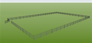 96'W x 144'D 1-5/8" 4-Rail w/ 12' Ranch Gate Arena