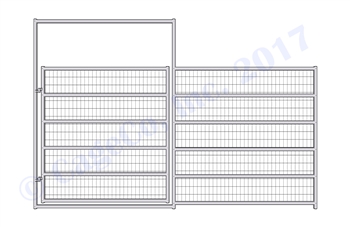 Horse Corral Gate 6 Rail With Welded Wire