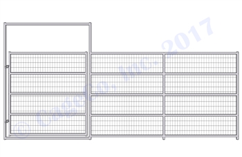 Horse Corral Gate 5 Rail With Welded Wire