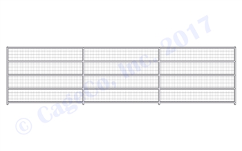1 7/8 Horse Corral Panel 5 Rail With Welded Wire: 24'W x 6'H