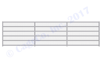 1 7/8 Horse Corral Panel 6 Rail With Welded Wire: 24'W x 6'H