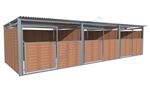 3 Stall Freestanding Box Stall Horse Shelter 12'D x 12'W