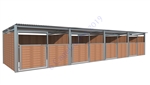 4 Stall Freestanding Box Stall Horse Shelter 12'D x 12'W