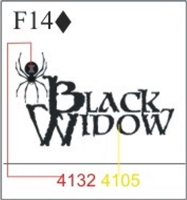 Katzkin Embroidery - Black Widow, EMB-F14