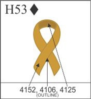 Katzkin Embroidery - Gold Awareness Ribbon, EMB-H53