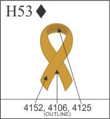 Katzkin Embroidery - Gold Awareness Ribbon, EMB-H53