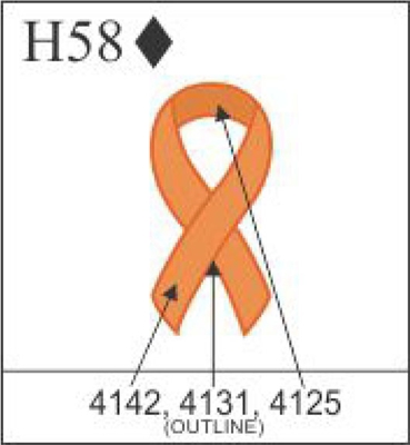 Katzkin Embroidery - Orange Awareness Ribbon, EMB-H58