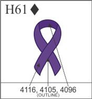 Katzkin Embroidery - Purple Awareness Ribbon, EMB-H61