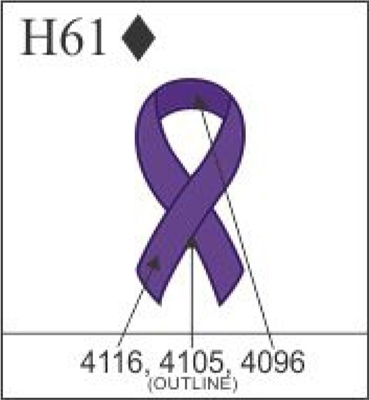 Katzkin Embroidery - Purple Awareness Ribbon, EMB-H61