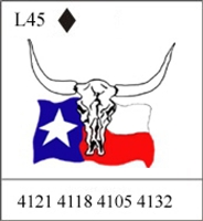Katzkin Embroidery - Longhorn Texas Flag, EMB-L45