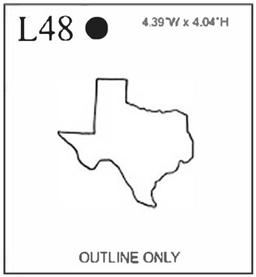 Katzkin Embroidery - Texas (State Outline), EMB-L48