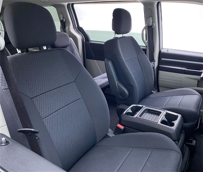 Dodge Caravan SE Katzkin Leather Seats (with active front headrests, solid middle bench with 2 child seats), 2010