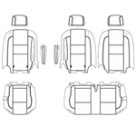 Ford Transit Wagon XLT Katzkin Leather Seats (3rd row, split bench for 3 passengers with 2 arms), 2015, 2016, 2017, 2018, 2019, 2020, 2021, 2022, 2023, 2024