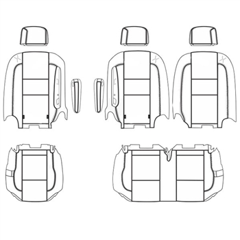 Ford Transit Wagon XLT Katzkin Leather Seats (3rd row, split bench for 3 passengers with 2 arms), 2015, 2016, 2017, 2018, 2019, 2020, 2021, 2022, 2023, 2024