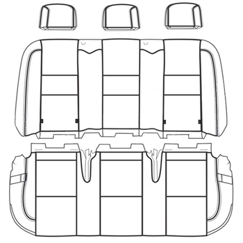 Ford Transit Wagon XL Katzkin Leather Seats (2nd row, solid bench for 3 passengers, no arm), 2015, 2016, 2017, 2018, 2019, 2020, 2021, 2022, 2023, 2024