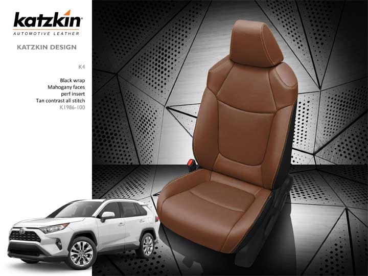 Toyota Rav4 LE / XLE Katzkin Leather Seats (manual driver's seat), 2019,  2020, 2021, 2022, 2023, 2024 | AutoSeatSkins.com
