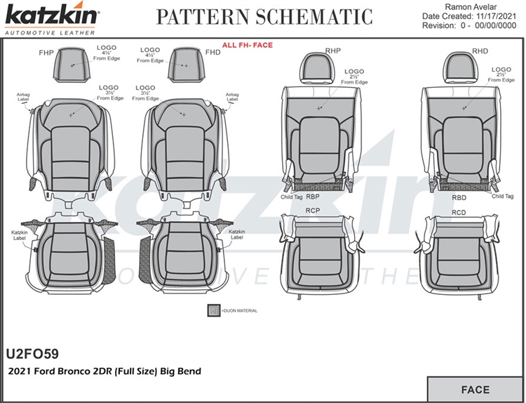 Katzkin Leather Interiors - Ford Bronco Kit# K1 - Madison Auto Trim, Inc.