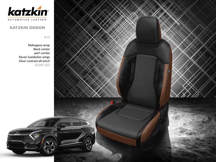 Kia Sportage LX Hybrid Katzkin Leather Seats, 2023 | AutoSeatSkins.com
