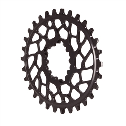 Absolute Black Spiderless BB30 DM Oval Chainring Black