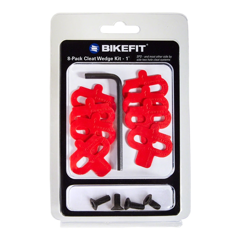 Bike Fit Systems Cleat Wedge MTB/SPD Compatible 1 Degree 8 Pack