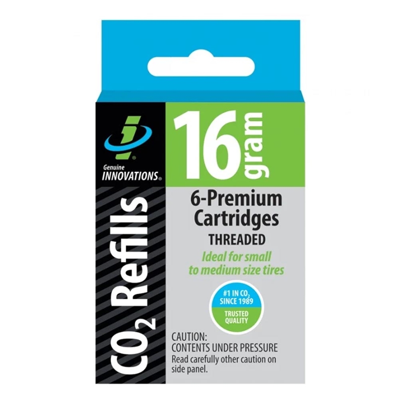 Genuine Innovations CO2 Cartridge 16g Threaded 6/Pack