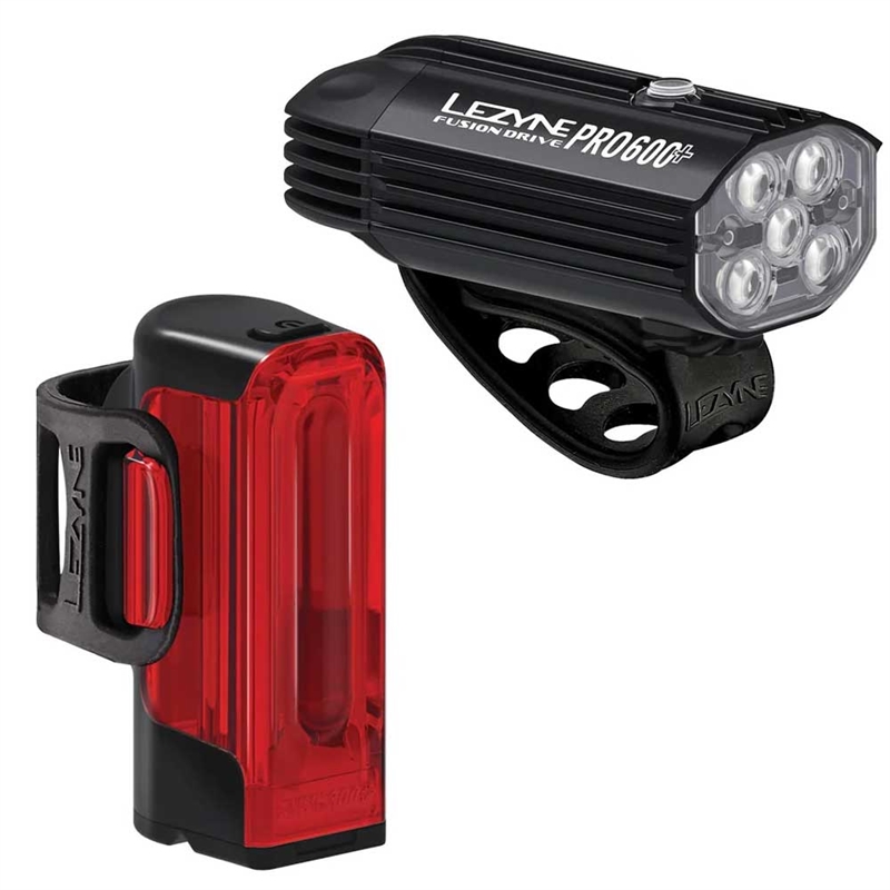 Lezyne Fusion Drive Pro 600+ Strip Drive 300+ Light Pair