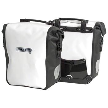 Ortlieb Front-Roller City Front Pannier: Pair~ White/Black
