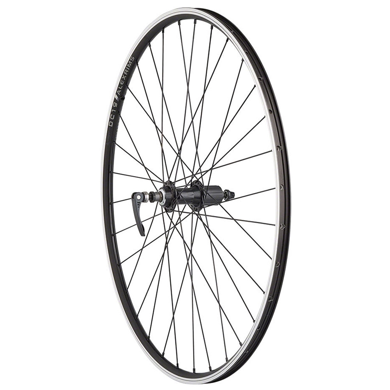 Quality Wheels Value Double Wall Series Disc Rear Wheel 700c QRx135mm Rim Brake HG 10 Black