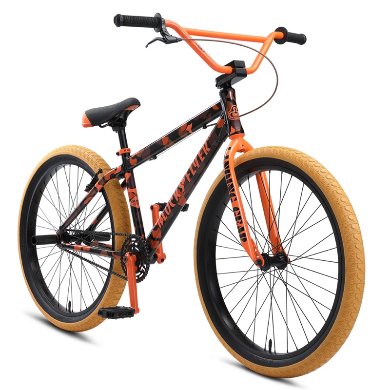 SE Bikes Blocks Flyer 26" BMX Bike Orange Camo