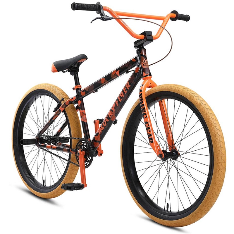 SE Bikes Blocks Flyer 26" BMX Bike Orange Camo