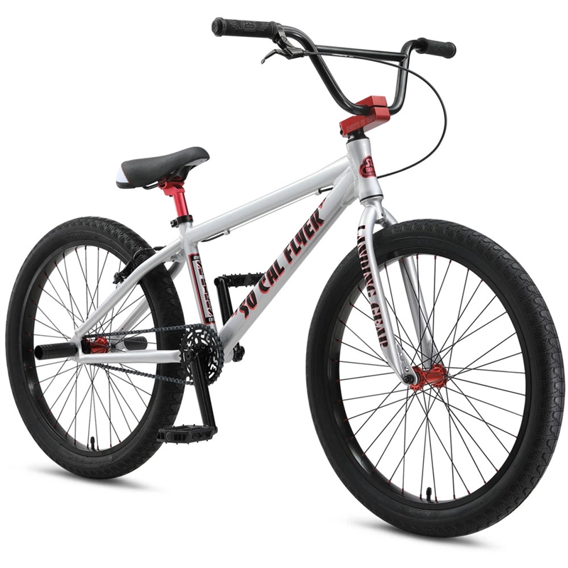 SE Bikes So Cal Flyer 24" BMX Bike Iced Out Silver