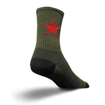 SockGuy Red Star Crew Bike Socks