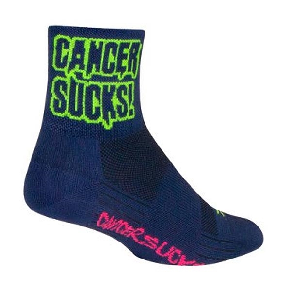 SockGuy Cancer Sucks Navy SGX Socks