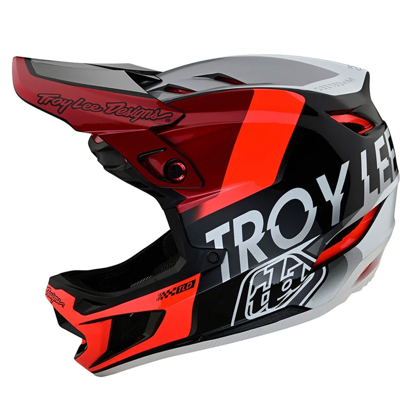 Troy Lee Designs D4 Composite MIPS Qualifier Silver/Red
