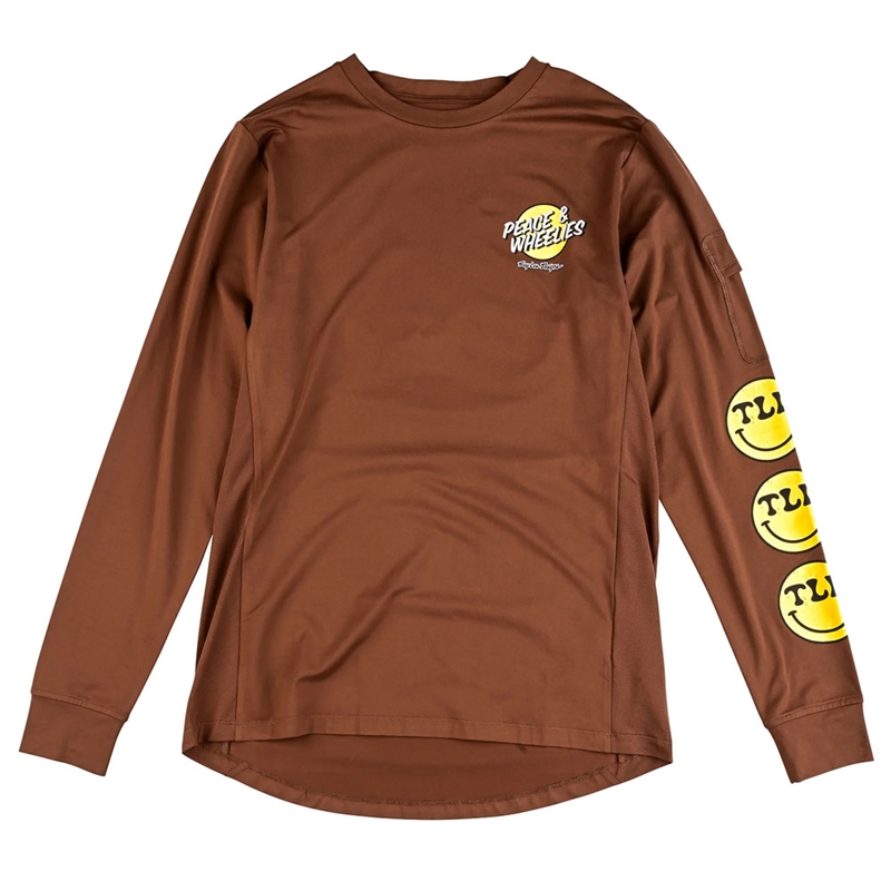 Troy Lee Designs Ruckus Long Sleeve Ride Tee Wheelies Chocolate