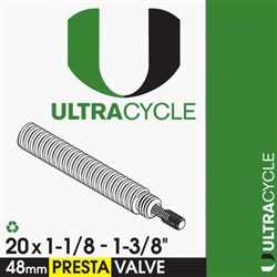UltraCycle 20" x 1-1/8-1-3/8" Presta Valve Tube