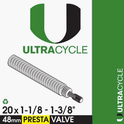 UltraCycle 20" x 1-1/8-1-3/8" Presta Valve Tube