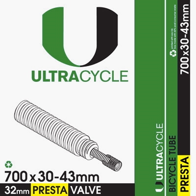 Ultracycle 700c x 30-43mm 32mm Presta Valve Tube
