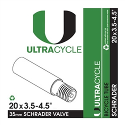 Ultra Cycle 20" x 3.5-4.5" Schrader Valve Tube